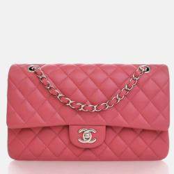 Chanel Classic Double Flap Medium Pink Lambskin Bag