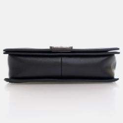 Chanel Boy Large Black Caviar Chevron Bag