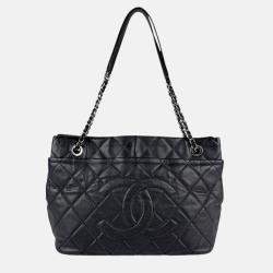 Chanel Timeless CC Black Leather Shoulder Bag
