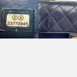 Chanel CC Flap Navy Leather Shoulder Bag