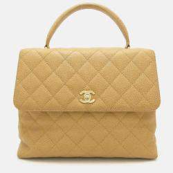 Chanel Kelly Camel Leather Top Handle Bag