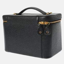 Chanel Vanity Black Leather Shoulder Bag