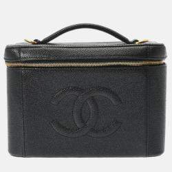 Chanel Vanity Black Leather Shoulder Bag