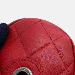 Chanel Written In Chain Red Leather Bowling Bag 
