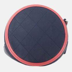 Chanel Round Navy, Pink Lamb leather Shoulder Bag
