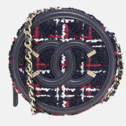 Chanel Round Multicolor Tweed Shoulder Bag