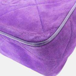 Pre Owned Chanel CC Tassel Purple Suede Camera Bag