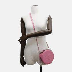 Chanel Round Pink Patent Leather Shoulder Bag