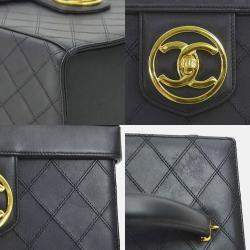 Chanel Handbag Vanity Bag Shoulder Leather Black 