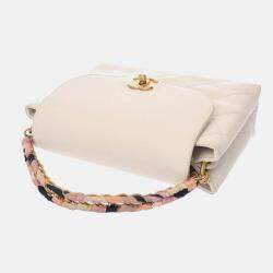 Chanel White Caviar Leather Shoulder Bag