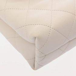 Chanel White Caviar Leather Shoulder Bag