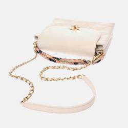 Chanel White Caviar Leather Shoulder Bag