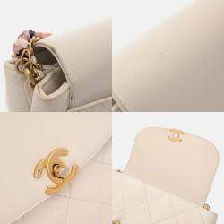 Chanel White Caviar Leather Shoulder Bag