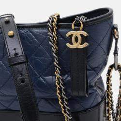 Chanel Gabriel De Hobo Large Shoulder Bag Leather Navy