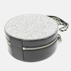 Pre Owned Chanel Round CC Patent Leather Glitter Shoulder Bag