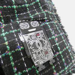 Chanel Resin Strass Large Robot Black Tweed Shopping Bag 