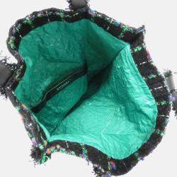 Chanel Resin Strass Large Robot Black Tweed Shopping Bag 