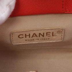 Chanel Label Click Shopper Small Red Grained Calfskin Stitched Tote Bag