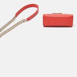 Chanel Label Click Shopper Small Red Grained Calfskin Stitched Tote Bag