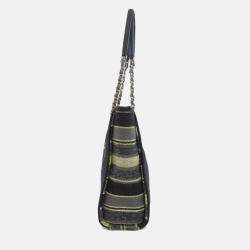 Chanel Deauville Black Canvas Tote Bag 