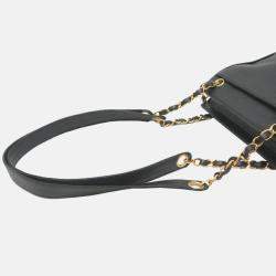 Chanel CC Chain Black Caviar Skin Shoulder Bag 