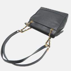 Chanel CC Chain Black Caviar Skin Shoulder Bag 
