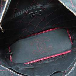 Pre Owned Chanel On The Road Red/Brown Grained Calfskin Tote Bag 