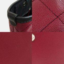 Pre Owned Chanel On The Road Red/Brown Grained Calfskin Tote Bag 
