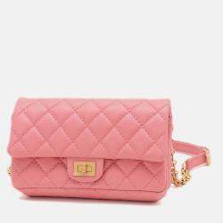 Chanel 2.55 Waist Pouch Body Bag Calfskin Pink