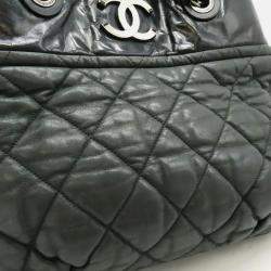 Chanel In The Mix Matelasse Coco Mark Chain Shoulder Bag Tote Sparkle Leather Black