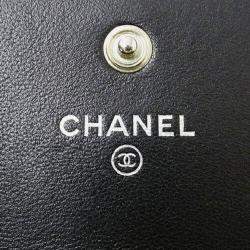 Chanel Wallet Matelasse Long Lambskin Black Yellow Bicolor