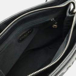 Chanel Embroidered Logo Black Caviar Shoulder Bag 