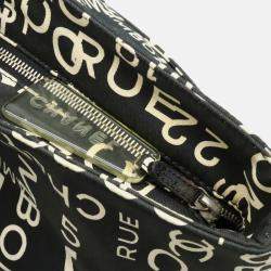 Chanel By Sea Line Tote Bag Large Plastic Chain Canvas Black Ivory