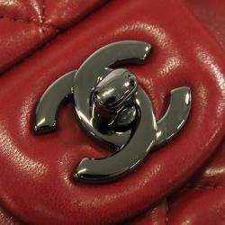Chanel Red Mini Rectangular Classic Lambskin Single Flap