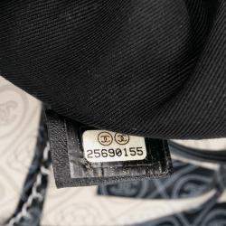 Chanel Black/White Large Coated Canvas Camellia Maxi Logo Bowling Bag