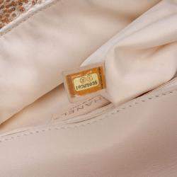 Chanel Beige Jumbo Raffia Sequin Single Flap