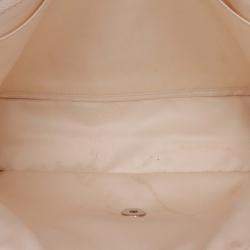 Chanel Beige Jumbo Raffia Sequin Single Flap