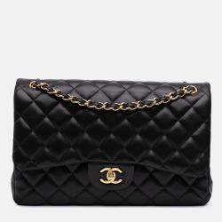 Chanel Black Jumbo Classic Lambskin Double Flap