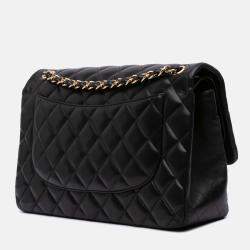 Chanel Black Jumbo Classic Lambskin Double Flap