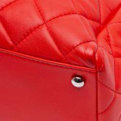 Chanel Red Quilted Lambskin 7 Tote