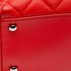 Chanel Red Quilted Lambskin 7 Tote