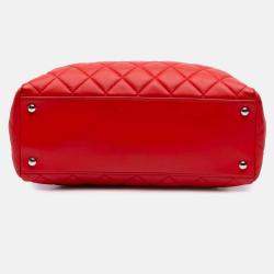 Chanel Red Quilted Lambskin 7 Tote