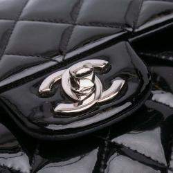 Chanel Black Medium Classic Patent Double Flap
