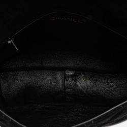 Chanel Black CC Quilted Suede Shoulder Bag