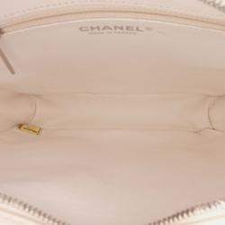 Chanel Brown/White Small Tweed and Resin Zipped Shopping Bag