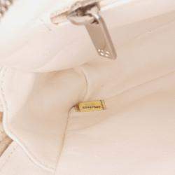 Chanel Brown/White Small Tweed and Resin Zipped Shopping Bag