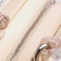Chanel Brown/White Small Tweed and Resin Zipped Shopping Bag