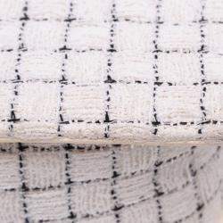 Chanel Brown/White Small Tweed and Resin Zipped Shopping Bag