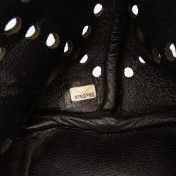 Chanel Black Small CC Perforated Patent Tote