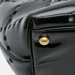 Chanel Black Small CC Perforated Patent Tote